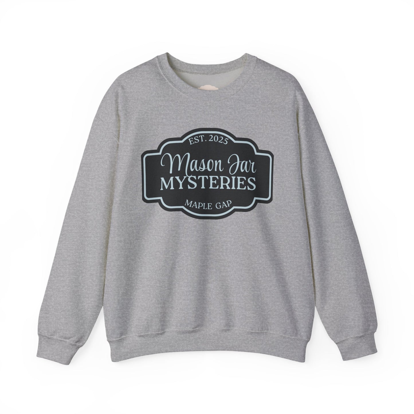Mason Jar Mysteries Sweatshirt, Cozy Unisex Crewneck, Farmhouse Style, Gift for Friends, Casual Layering, Perfect for Fall