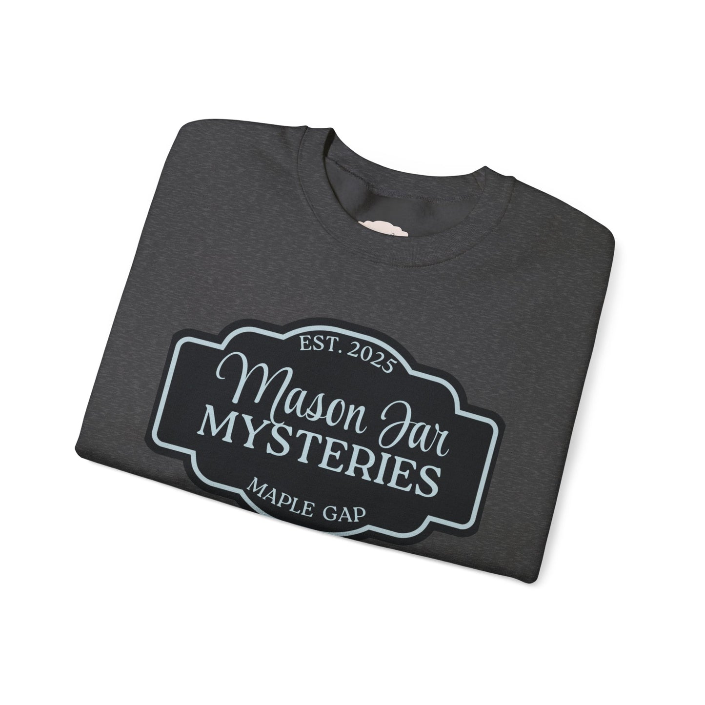 Mason Jar Mysteries Sweatshirt, Cozy Unisex Crewneck, Farmhouse Style, Gift for Friends, Casual Layering, Perfect for Fall
