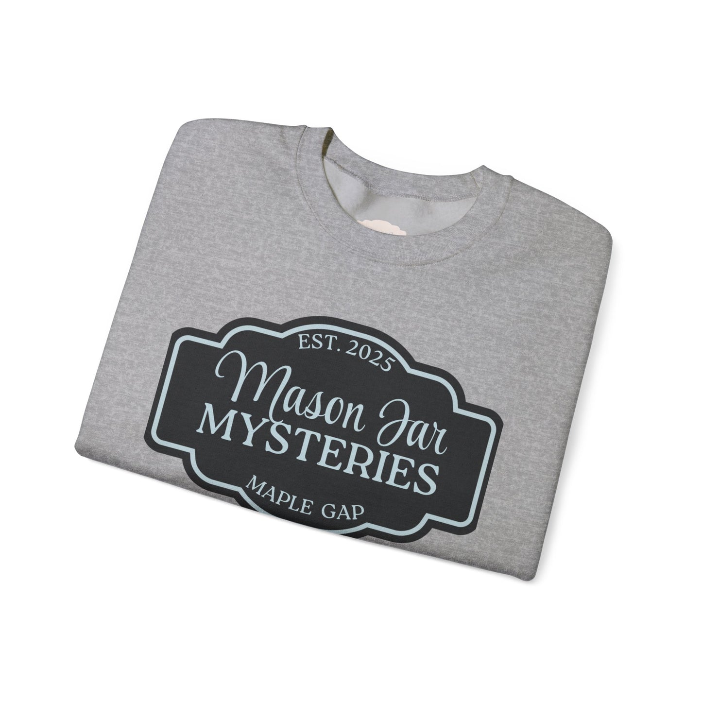 Mason Jar Mysteries Sweatshirt, Cozy Unisex Crewneck, Farmhouse Style, Gift for Friends, Casual Layering, Perfect for Fall