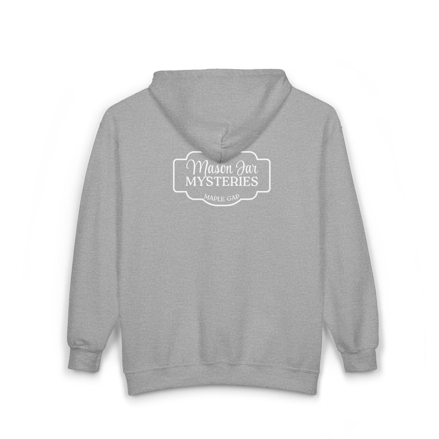 Honorary Mason Jar Maven Hoodie - Mason Jar Mysteries ets 2005 Maple Gap on the back