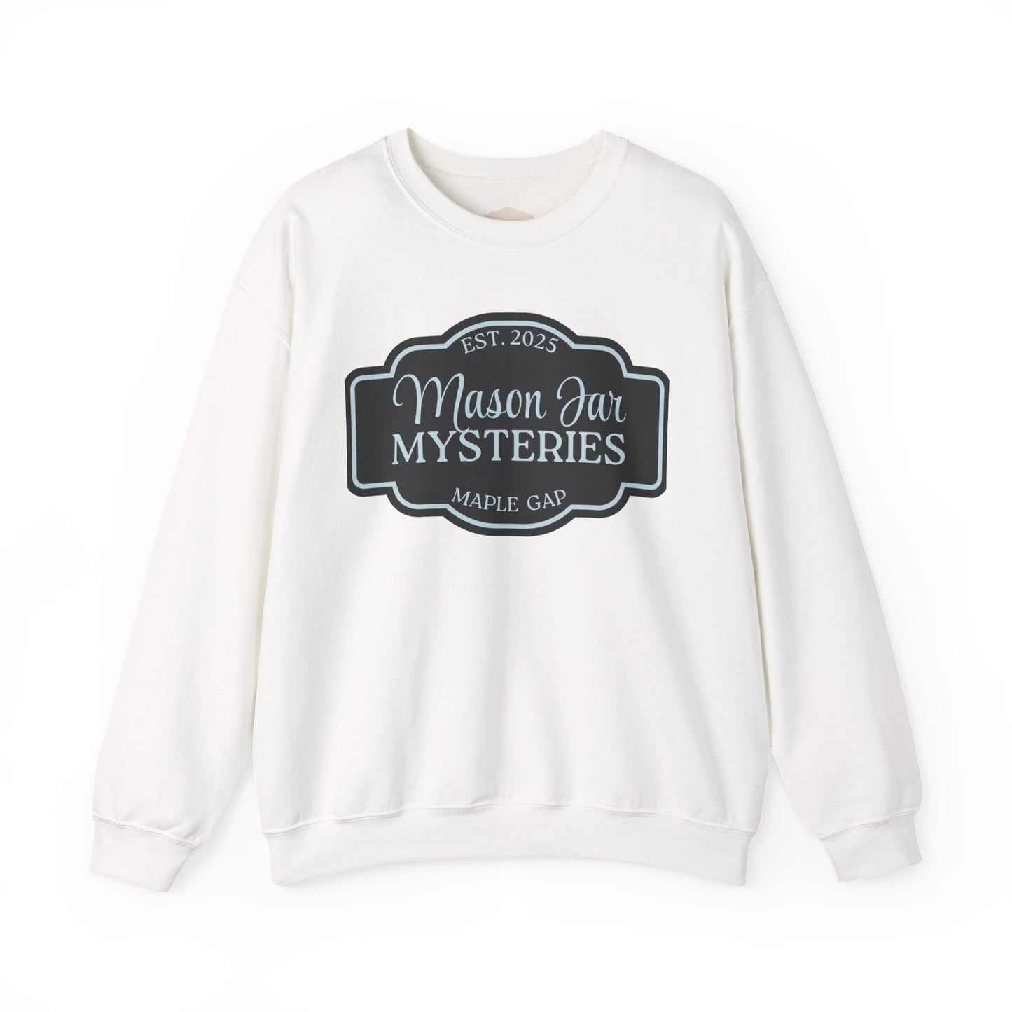 Mason Jar Mysteries Sweatshirt, Cozy Unisex Crewneck, Farmhouse Style, Gift for Friends, Casual Layering, Perfect for Fall