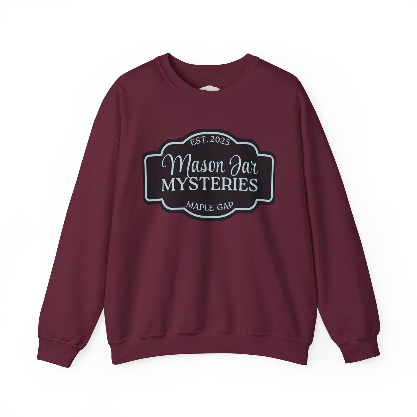 Mason Jar Mysteries Sweatshirt, Cozy Unisex Crewneck, Farmhouse Style, Gift for Friends, Casual Layering, Perfect for Fall