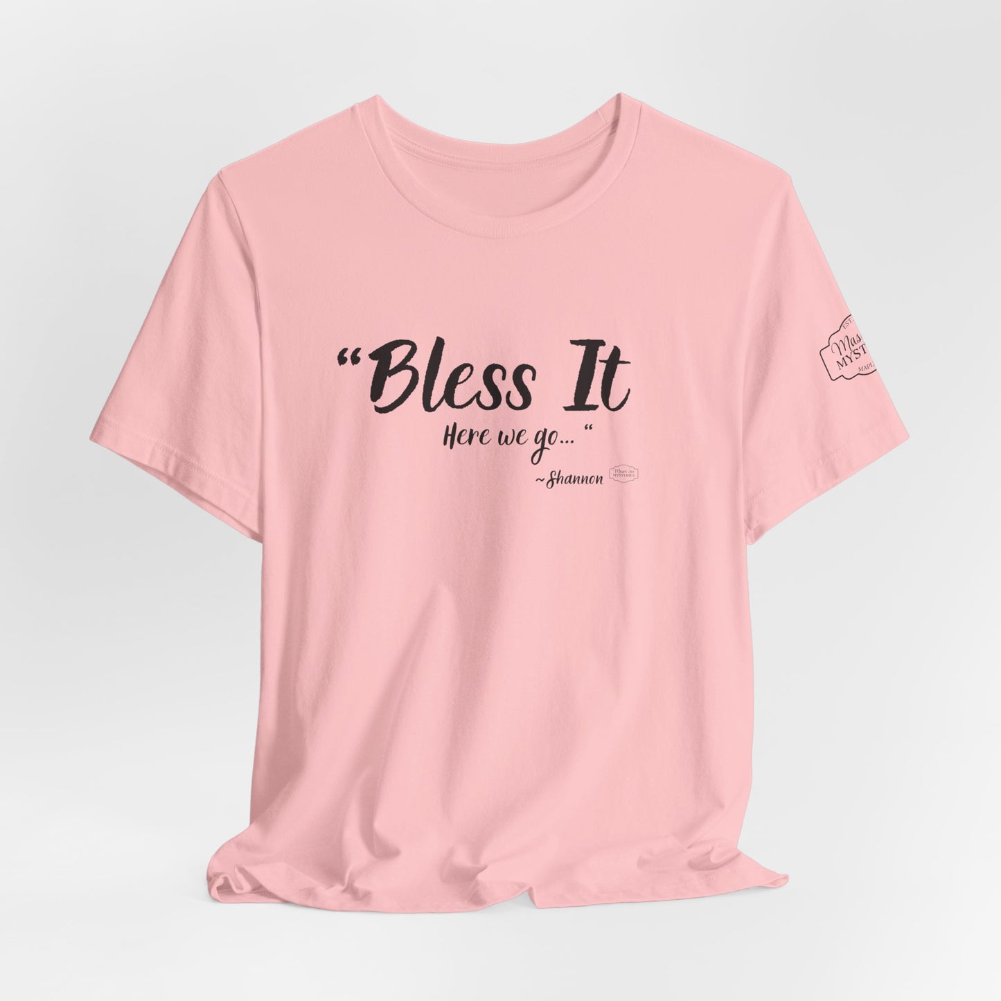 “Bless It” Mason Jar Mysteries T-Shirt | Funny Coffee Lover Tee | Southern Saying Graphic Shirt | Casual Comfort Tee in Multiple Colors