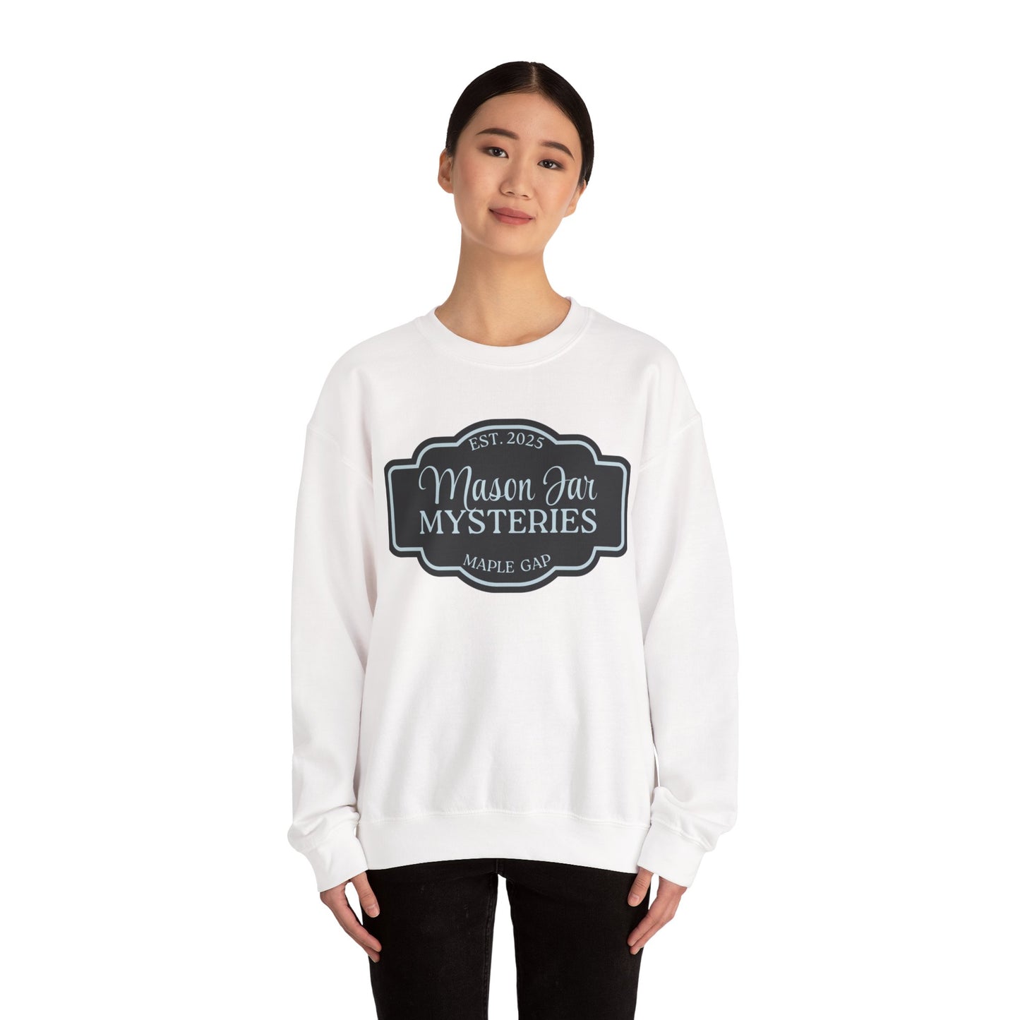 Mason Jar Mysteries  Sweatshirt, Cozy Unisex Crewneck, Farmhouse Style, Gift for Friends, Casual Layering, Perfect for Fall