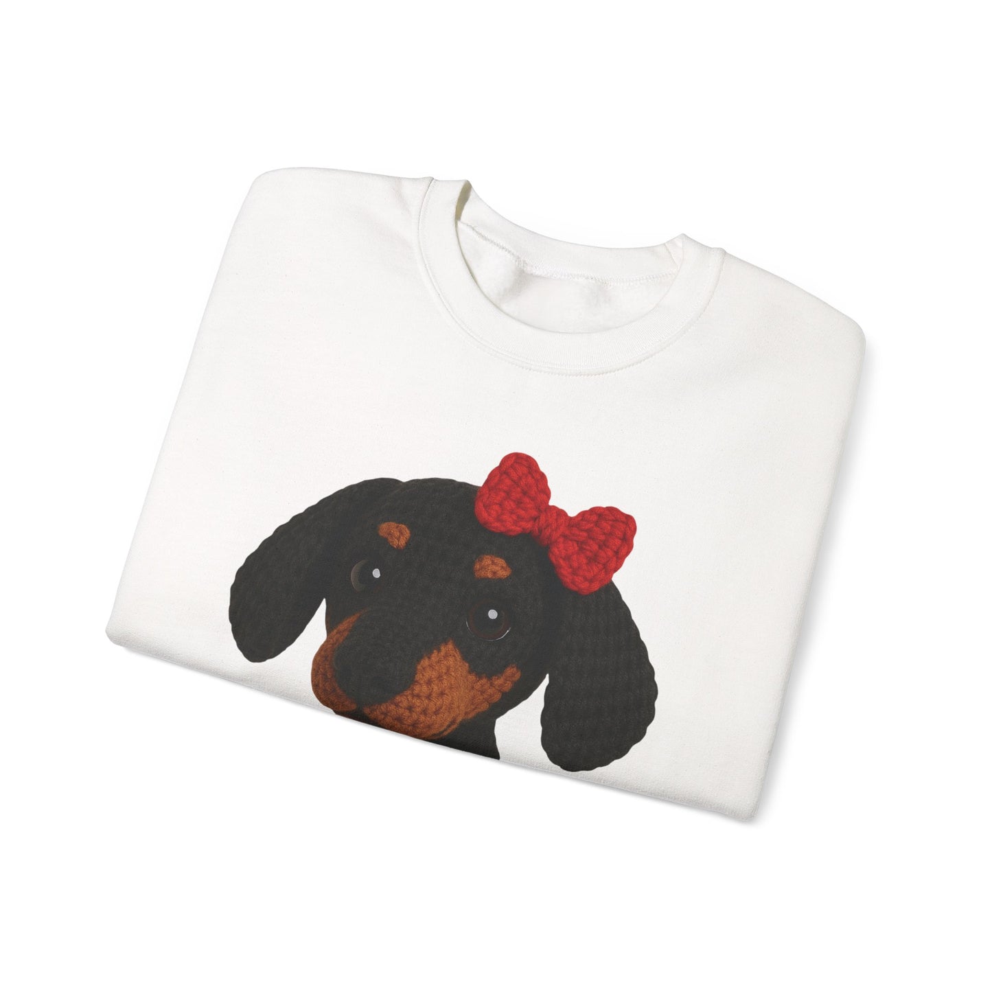 Crochet Dachshund 3D Crewneck Sweatshirt, Comfortable Casual Wear, Gifts for Friends,  Dog lover