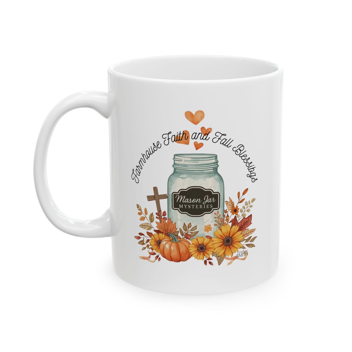 Farmhouse Faith & Fall Blessings Coffee Mug |  Mason Jar Cozy Mystery Book Lover Gift
