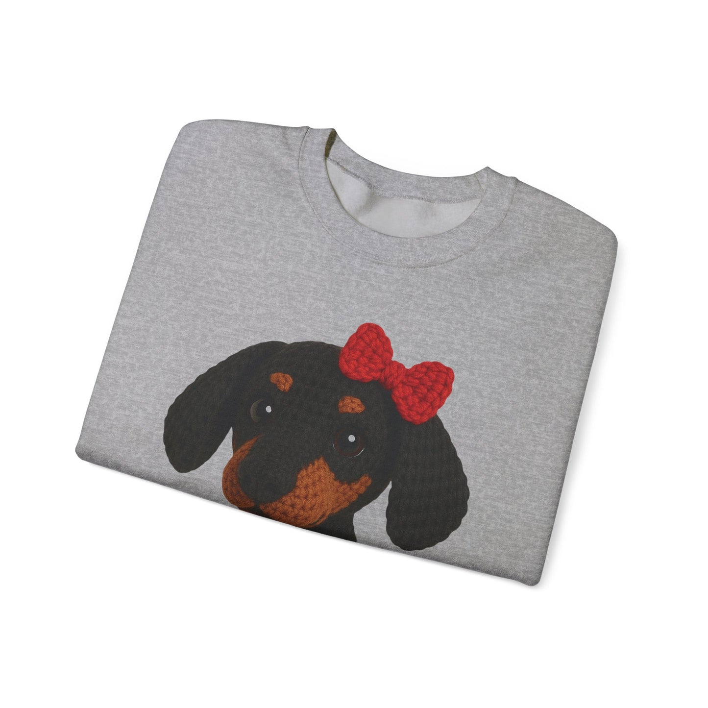 Crochet Dachshund 3D Crewneck Sweatshirt, Comfortable Casual Wear, Gifts for Friends,  Dog lover