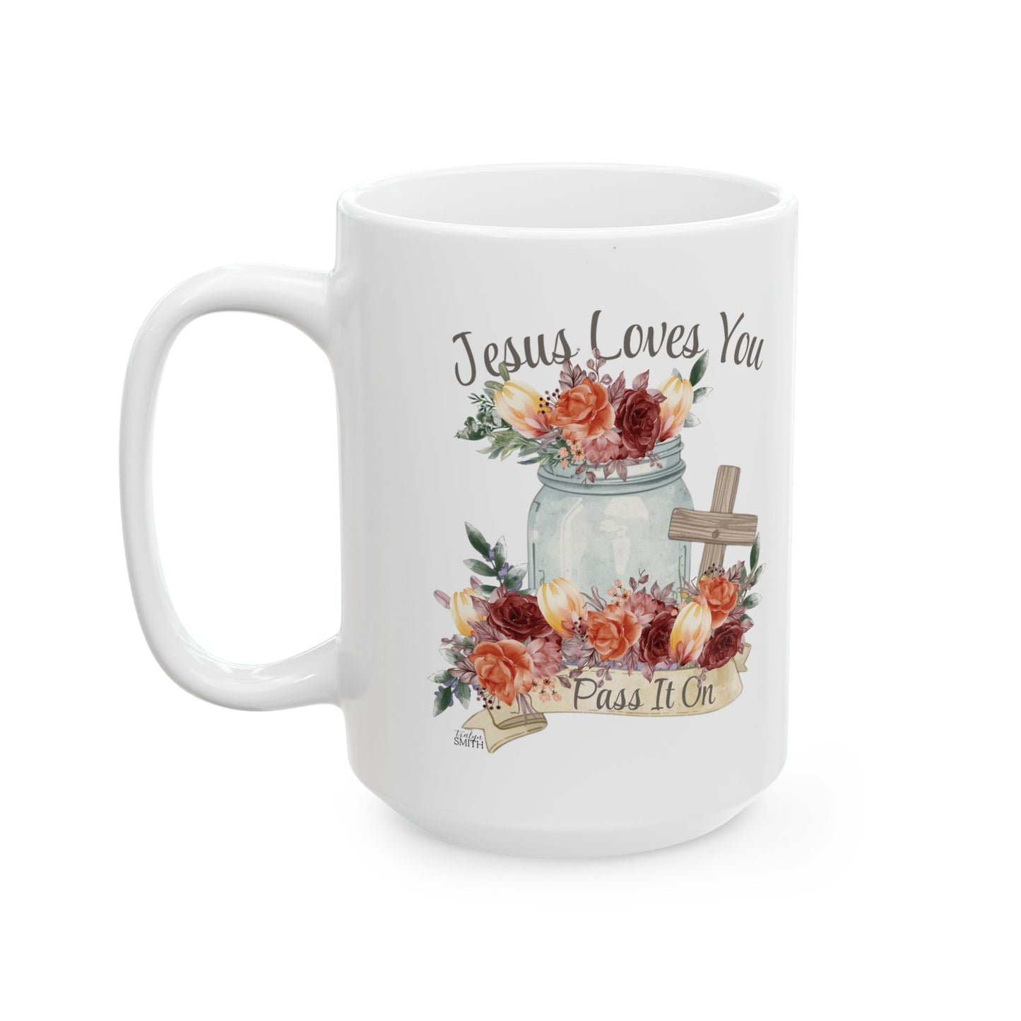 Jesus Loves You Pass It On Cup  |  Mason Jar Cozy Mystery Book Lover Gift