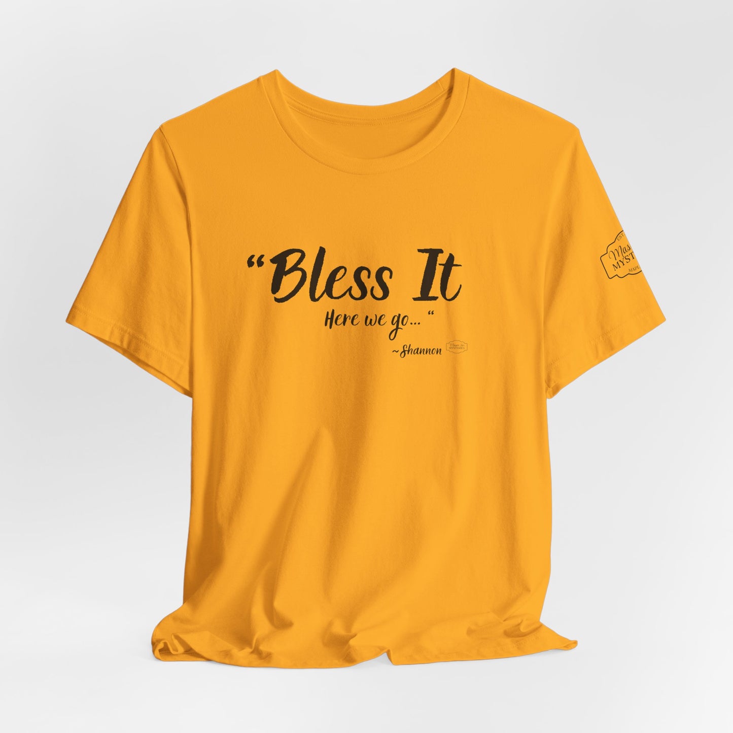“Bless It” Mason Jar Mysteries T-Shirt | Funny Coffee Lover Tee | Southern Saying Graphic Shirt | Casual Comfort Tee in Multiple Colors