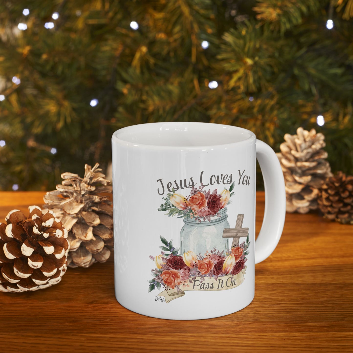 Jesus Loves You Pass It On Cup  |  Mason Jar Cozy Mystery Book Lover Gift