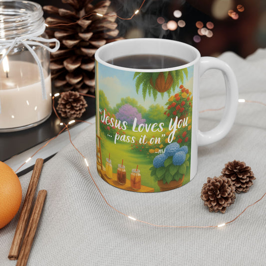 Mug - Jesus Loves You, Faith-Based Book Lover Gift and Reader, Southern Charm