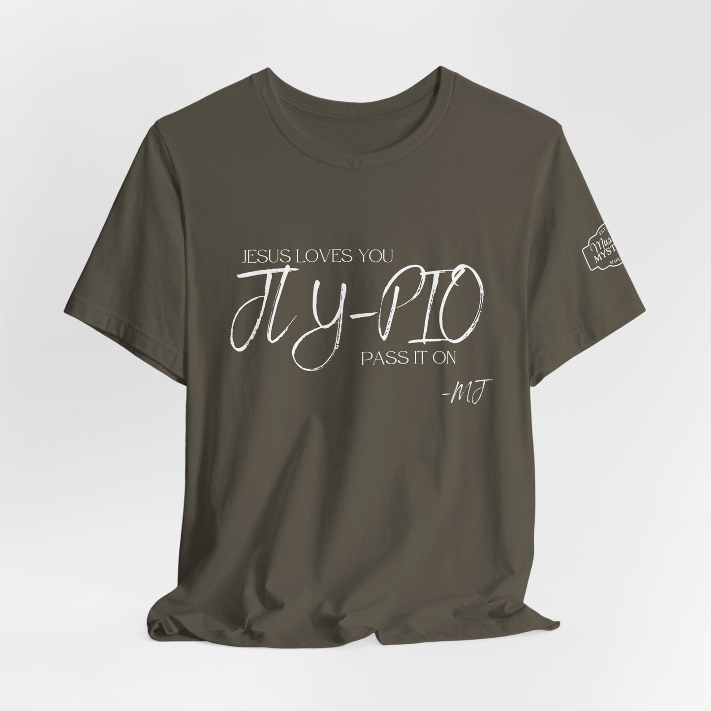 JLY-PIO Jesus loves you pass it on T-Shirt | Mason Jar Mysteries Southern Saying Tee | Faith-Inspired Graphic Shirt | Casual Comfort Tee in Multiple Colors