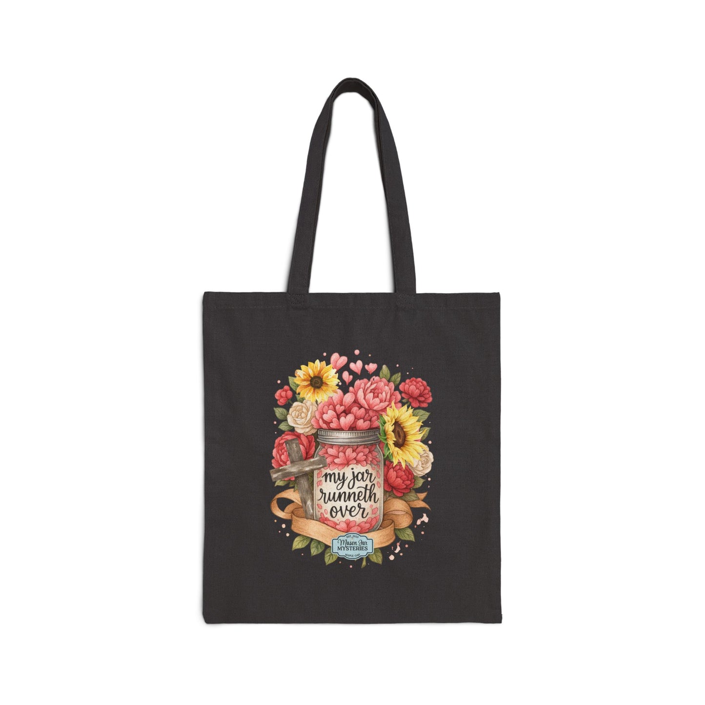 Floral Tote Bag - My Jar Runneth Over Design