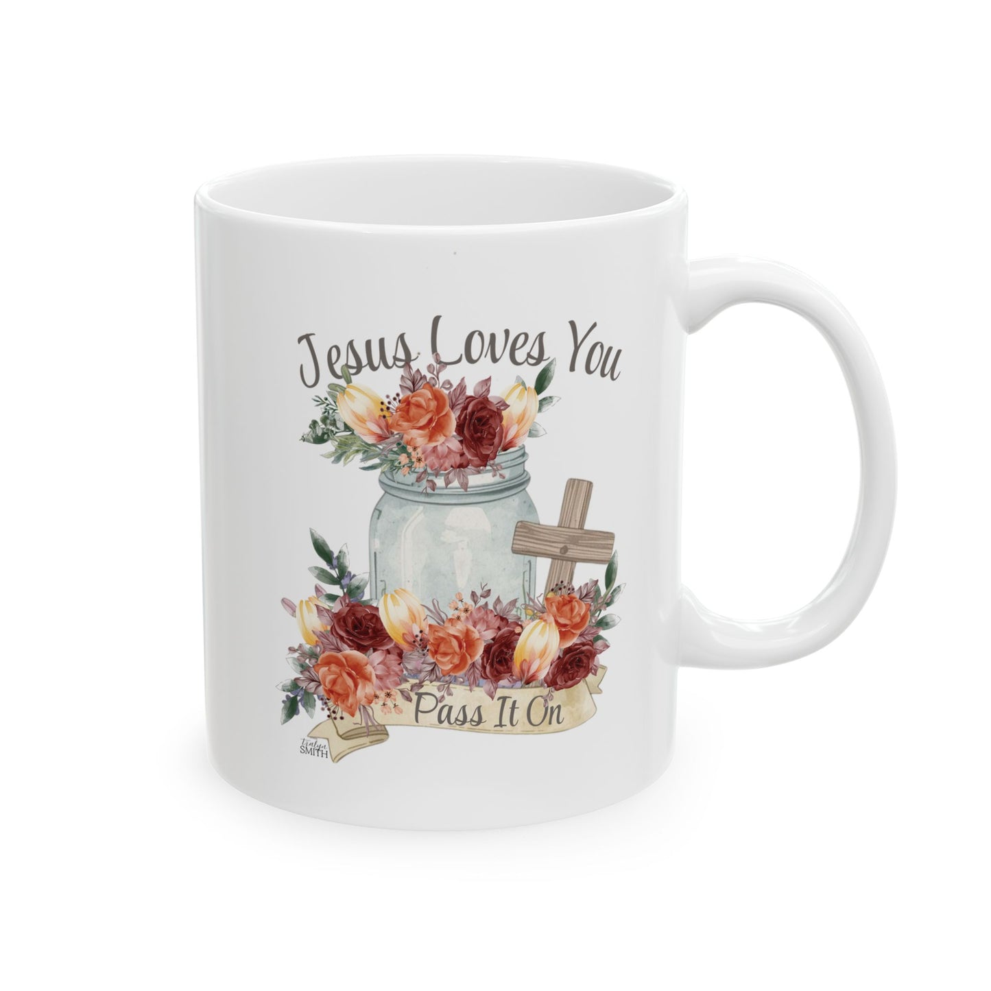 Jesus Loves You Pass It On Cup  |  Mason Jar Cozy Mystery Book Lover Gift