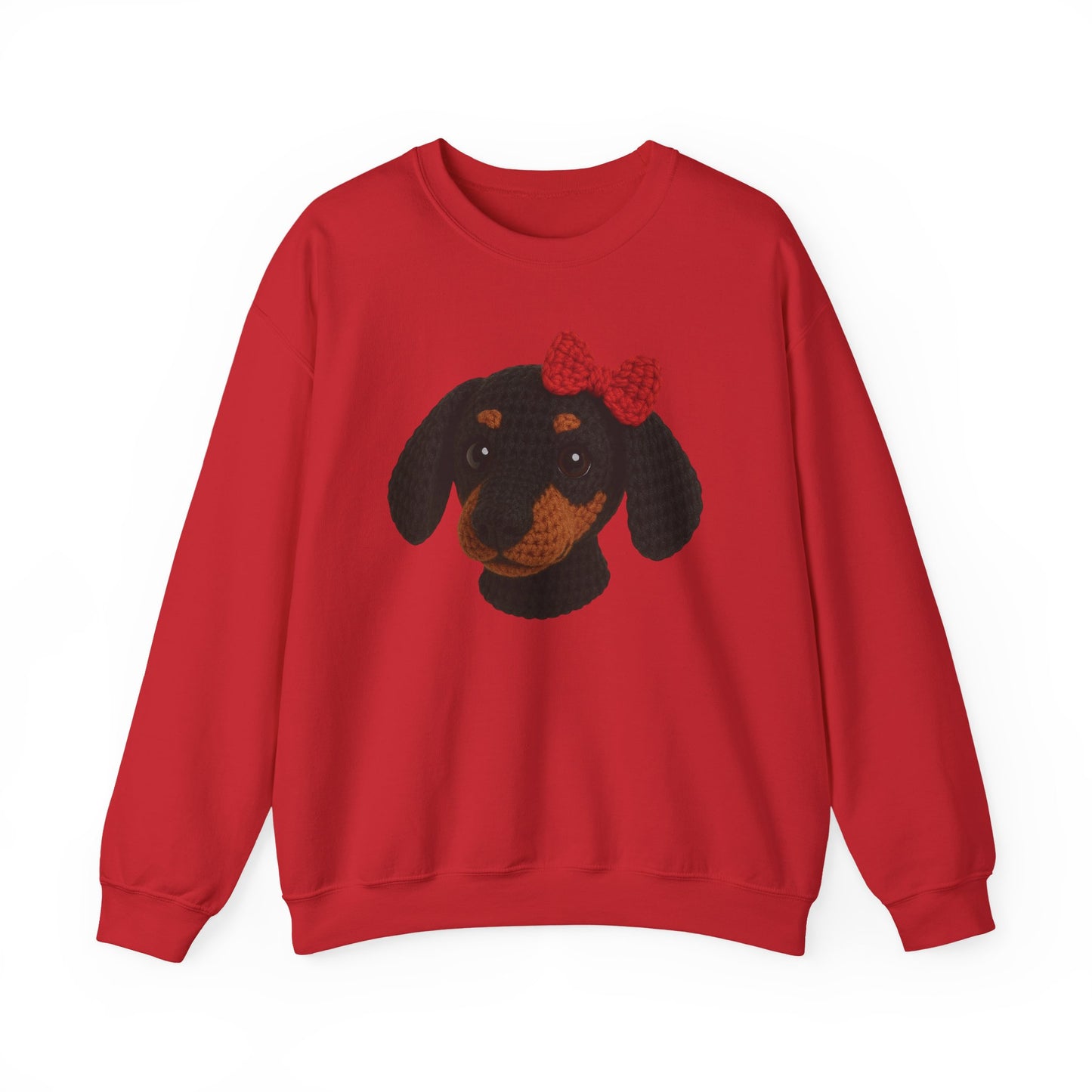 Crochet Dachshund 3D Crewneck Sweatshirt, Comfortable Casual Wear, Gifts for Friends,  Dog lover