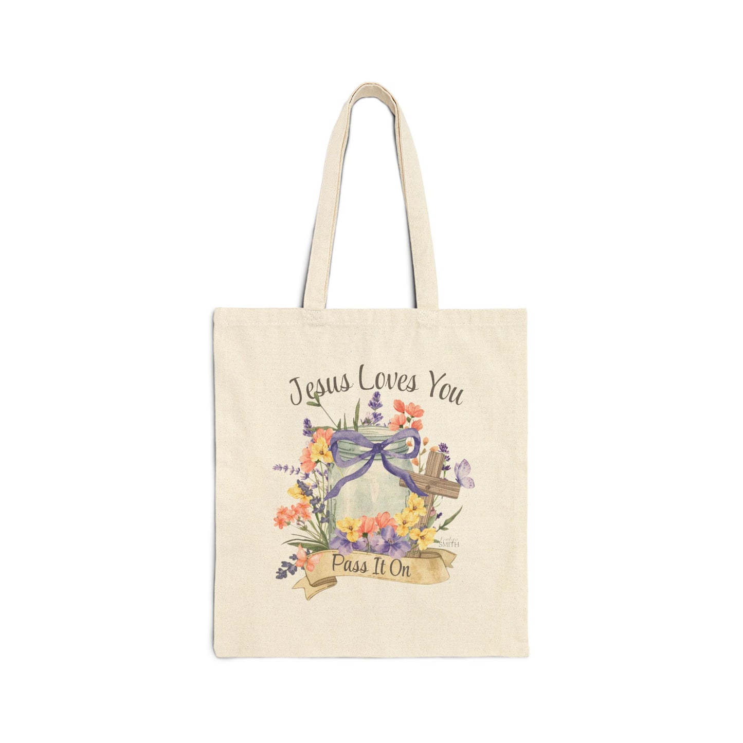 🕊️ Jesus Loves You - Pass It On Tote Bag, Eco-Friendly Shopping Bag, Gift for Friends, Reusable Grocery Bag