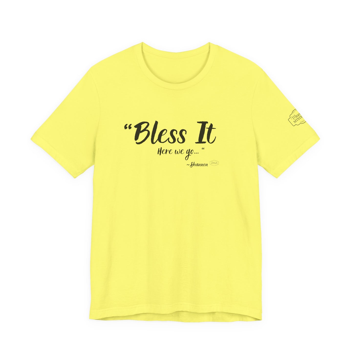 “Bless It” Mason Jar Mysteries T-Shirt | Funny Coffee Lover Tee | Southern Saying Graphic Shirt | Casual Comfort Tee in Multiple Colors