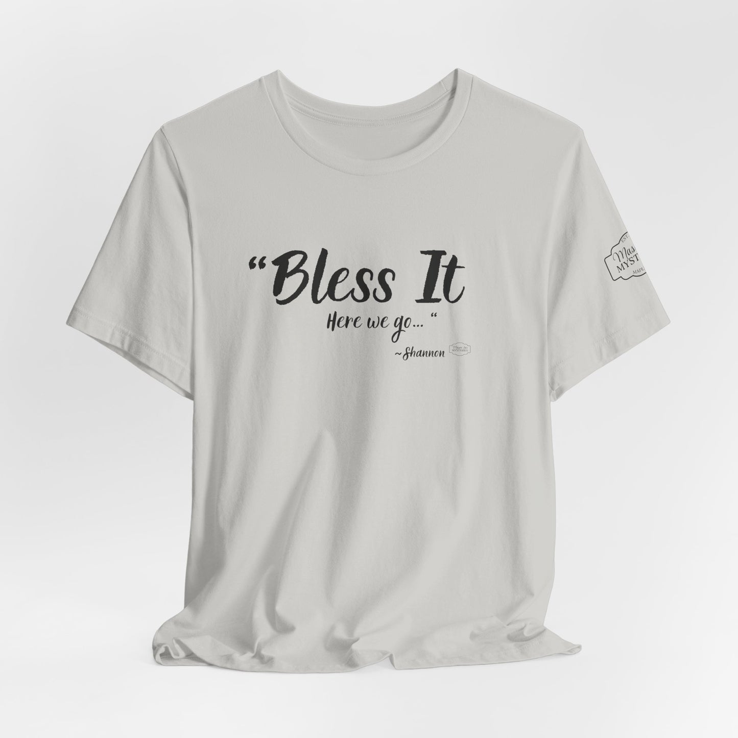 “Bless It” Mason Jar Mysteries T-Shirt | Funny Coffee Lover Tee | Southern Saying Graphic Shirt | Casual Comfort Tee in Multiple Colors