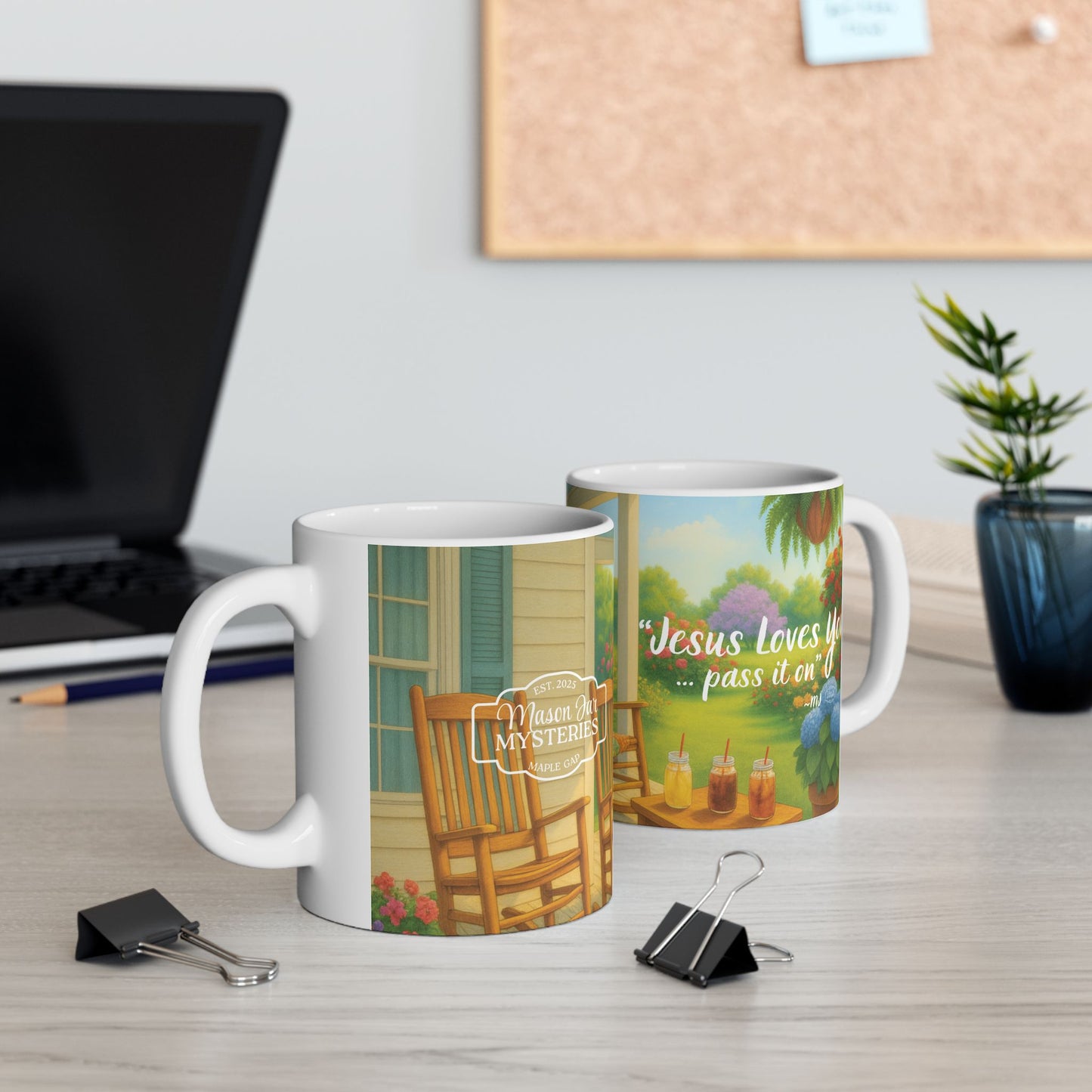Mug - Jesus Loves You, Faith-Based Book Lover Gift and Reader, Southern Charm