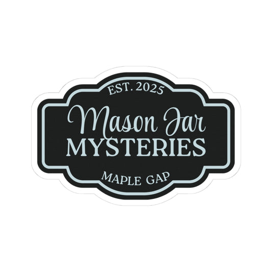 Mason Jar Mysteries Kiss-Cut Stickers, Custom Sticker, Planner Decor, Laptop Decal, Gift for Crafters, Black Vintage Design