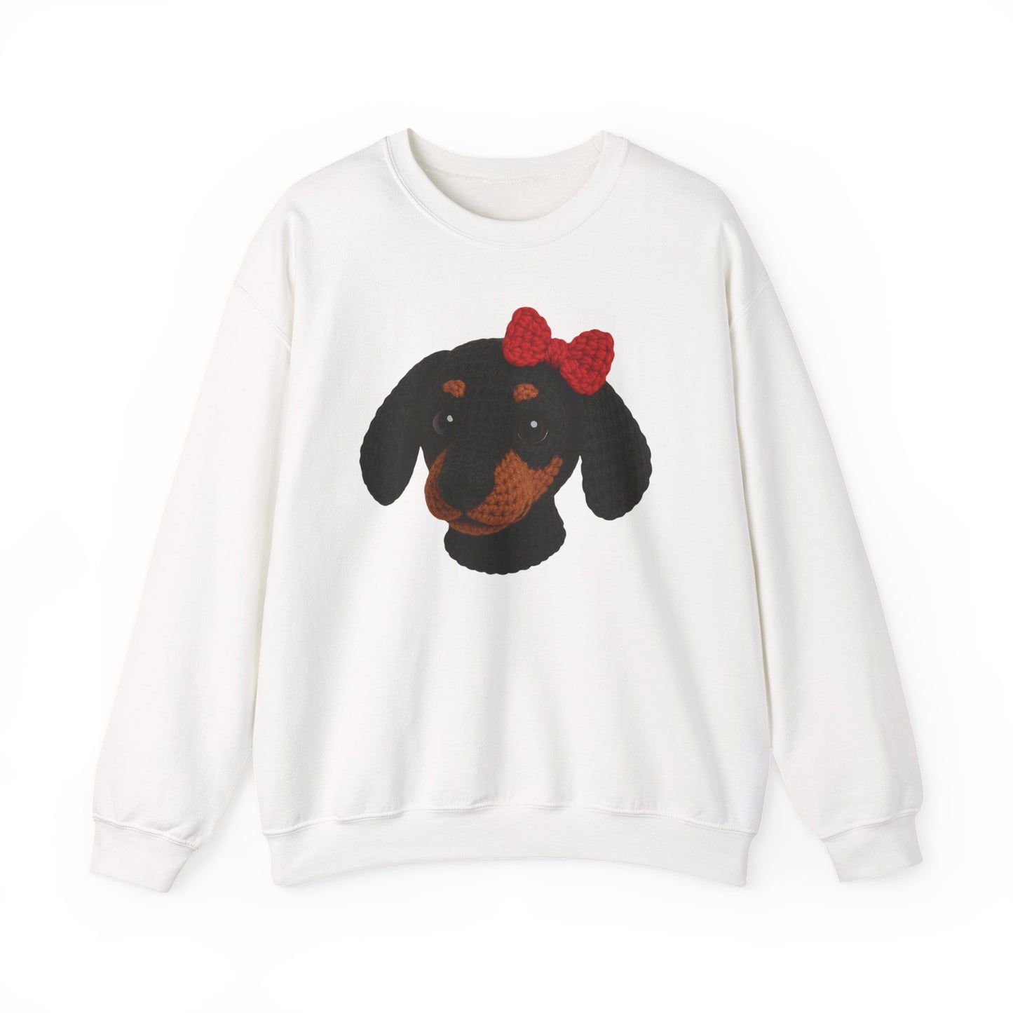 Crochet Dachshund 3D Crewneck Sweatshirt, Comfortable Casual Wear, Gifts for Friends,  Dog lover