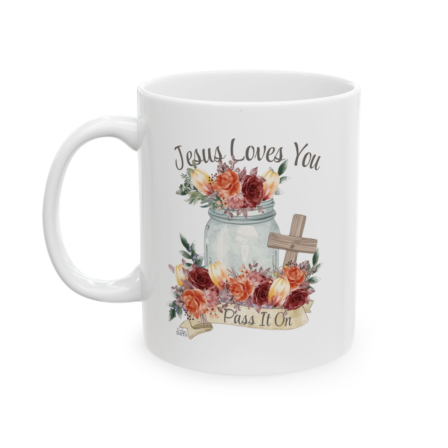 Jesus Loves You Pass It On Cup  |  Mason Jar Cozy Mystery Book Lover Gift