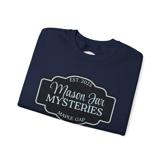 Mason Jar Mysteries  Sweatshirt, Cozy Unisex Crewneck, Farmhouse Style, Gift for Friends, Casual Layering, Perfect for Fall