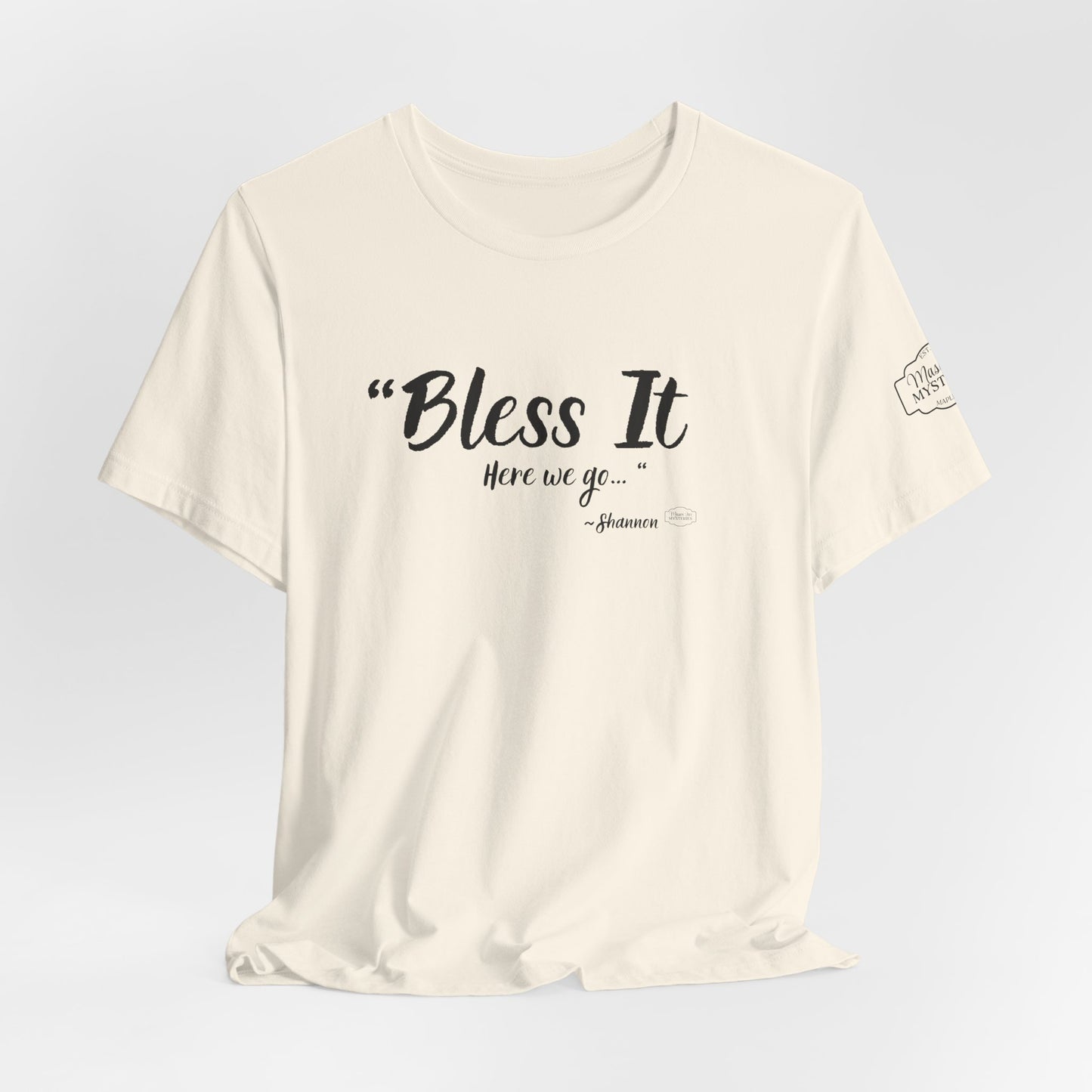 “Bless It” Mason Jar Mysteries T-Shirt | Funny Coffee Lover Tee | Southern Saying Graphic Shirt | Casual Comfort Tee in Multiple Colors