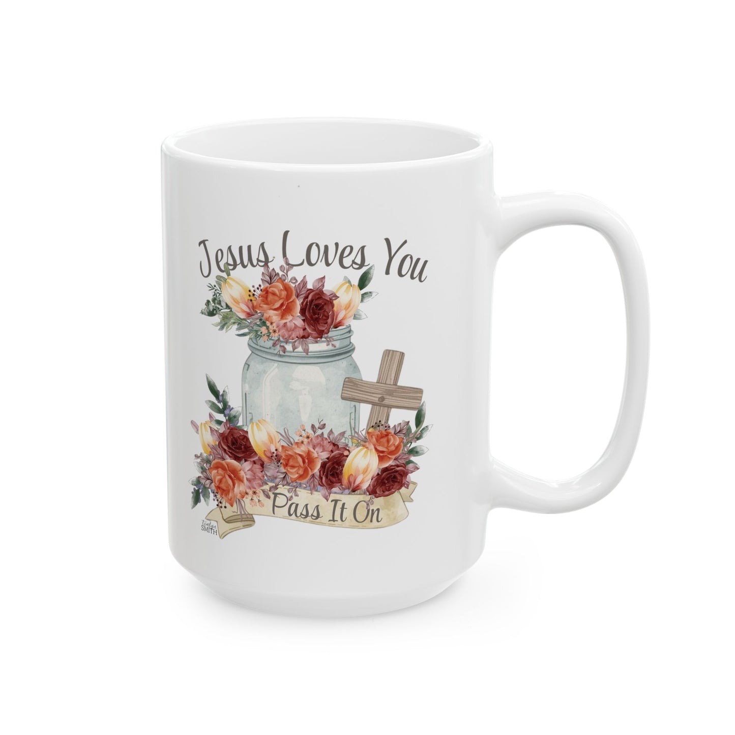 Jesus Loves You Pass It On Cup  |  Mason Jar Cozy Mystery Book Lover Gift