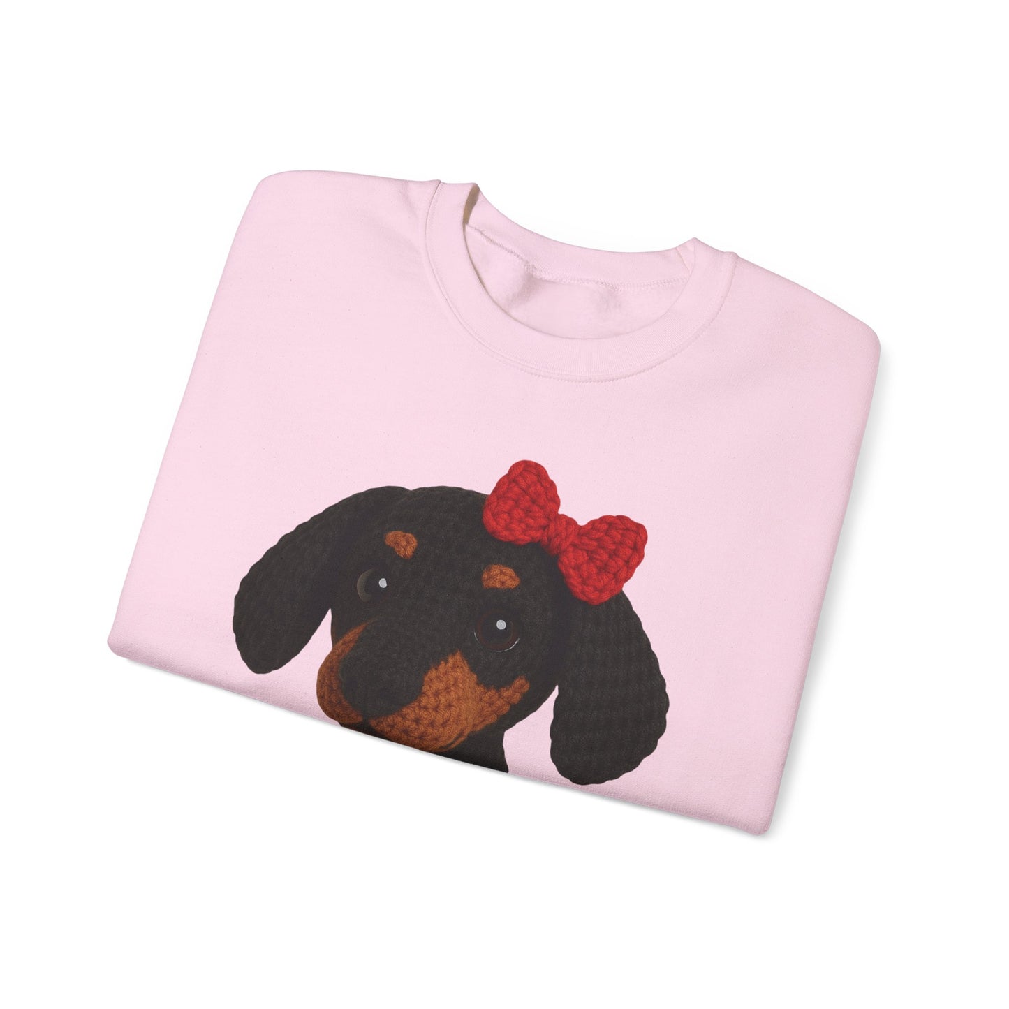 Crochet Dachshund 3D Crewneck Sweatshirt, Comfortable Casual Wear, Gifts for Friends,  Dog lover