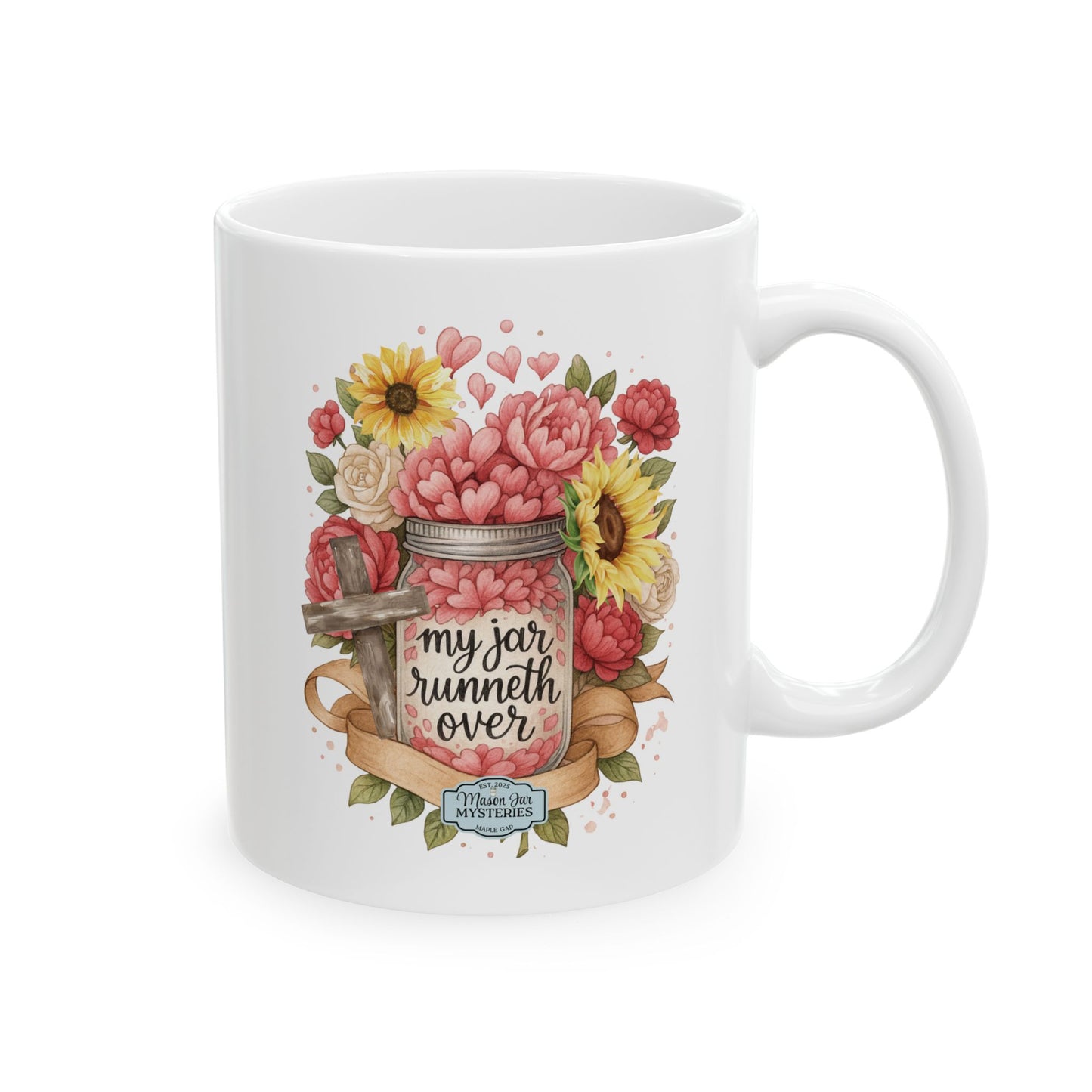 ☕️ My Jar Runneth Over - by Mason Jar Mysteries Mug  |  Mason Jar Cozy Mystery Book Lover Gift