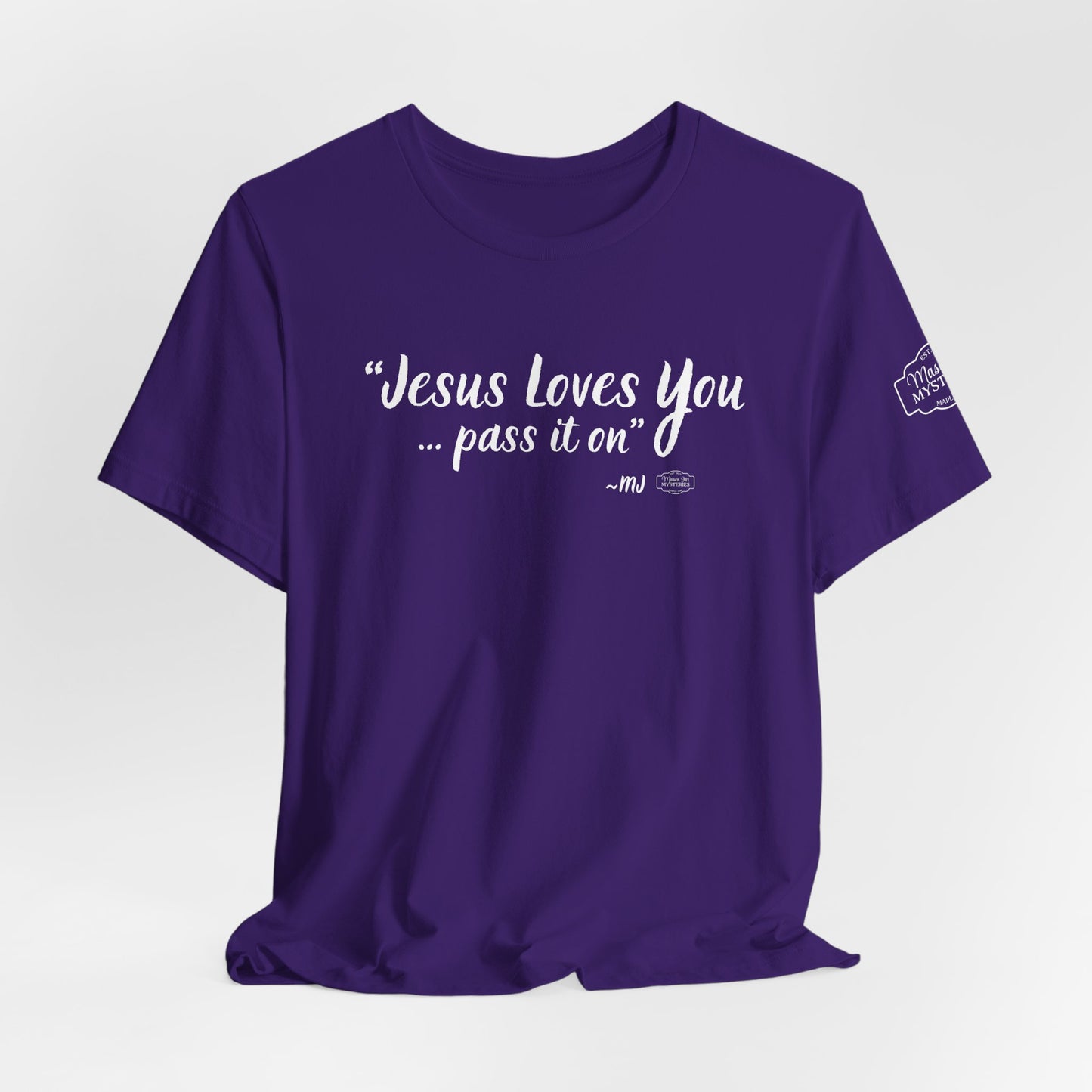 “Jesus loves you pass it on” T-Shirt | Mason Jar Mysteries Southern Saying Tee | Faith-Inspired Graphic Shirt | Casual Comfort Tee in Multiple Colors